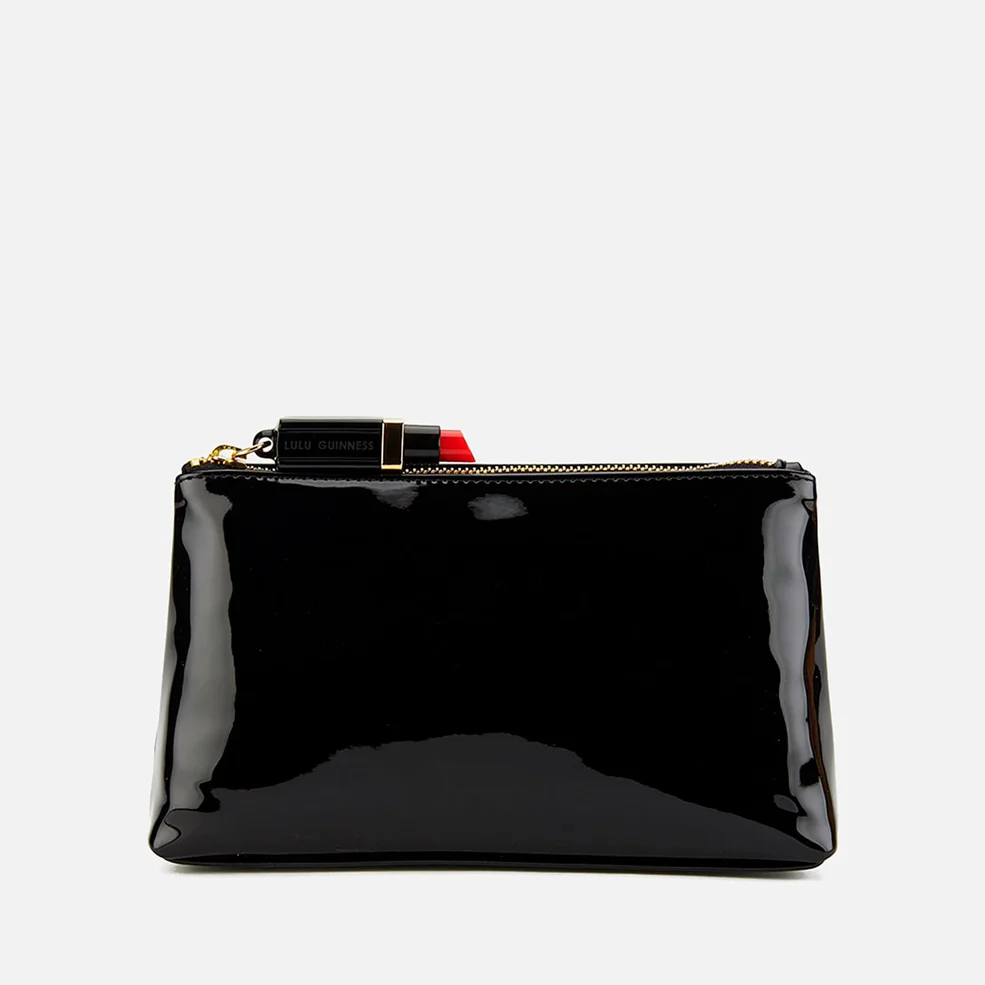 Lulu Guinness Women's T-Seam Medium Zip Pouch Cosmetic Bag - Black Image 1