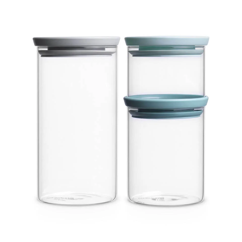Brabantia Set of 3 Stackable Glass Jars Image 1