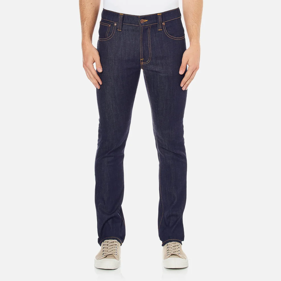 Nudie Jeans Men's Thin Finn Skinny Jeans - Dry Ecru Embo Image 1