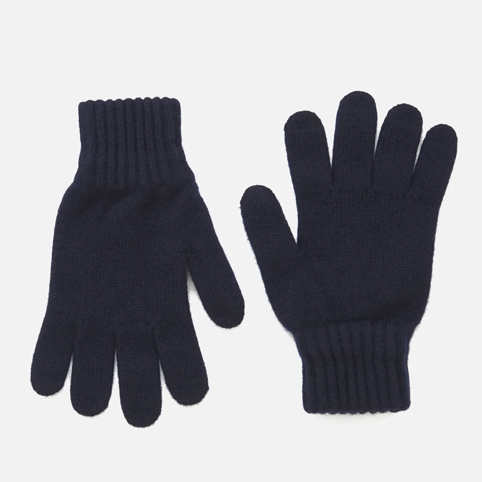 Barbour Heritage Lambswool Gloves - Navy Image 1