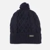 Barbour Cable Knit Beanie Hat - Navy - Image 1