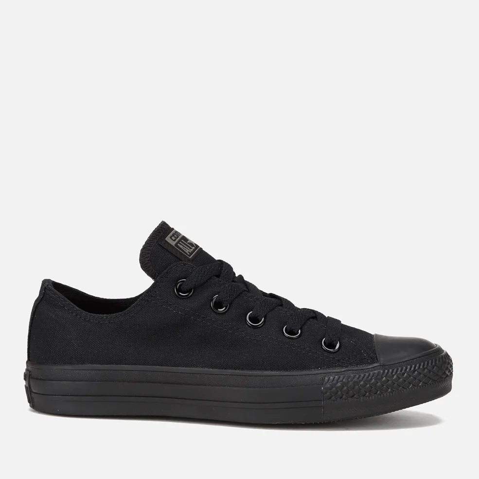 Converse Chuck Taylor All Star Ox Canvas Trainers - Black Monochrome Image 1