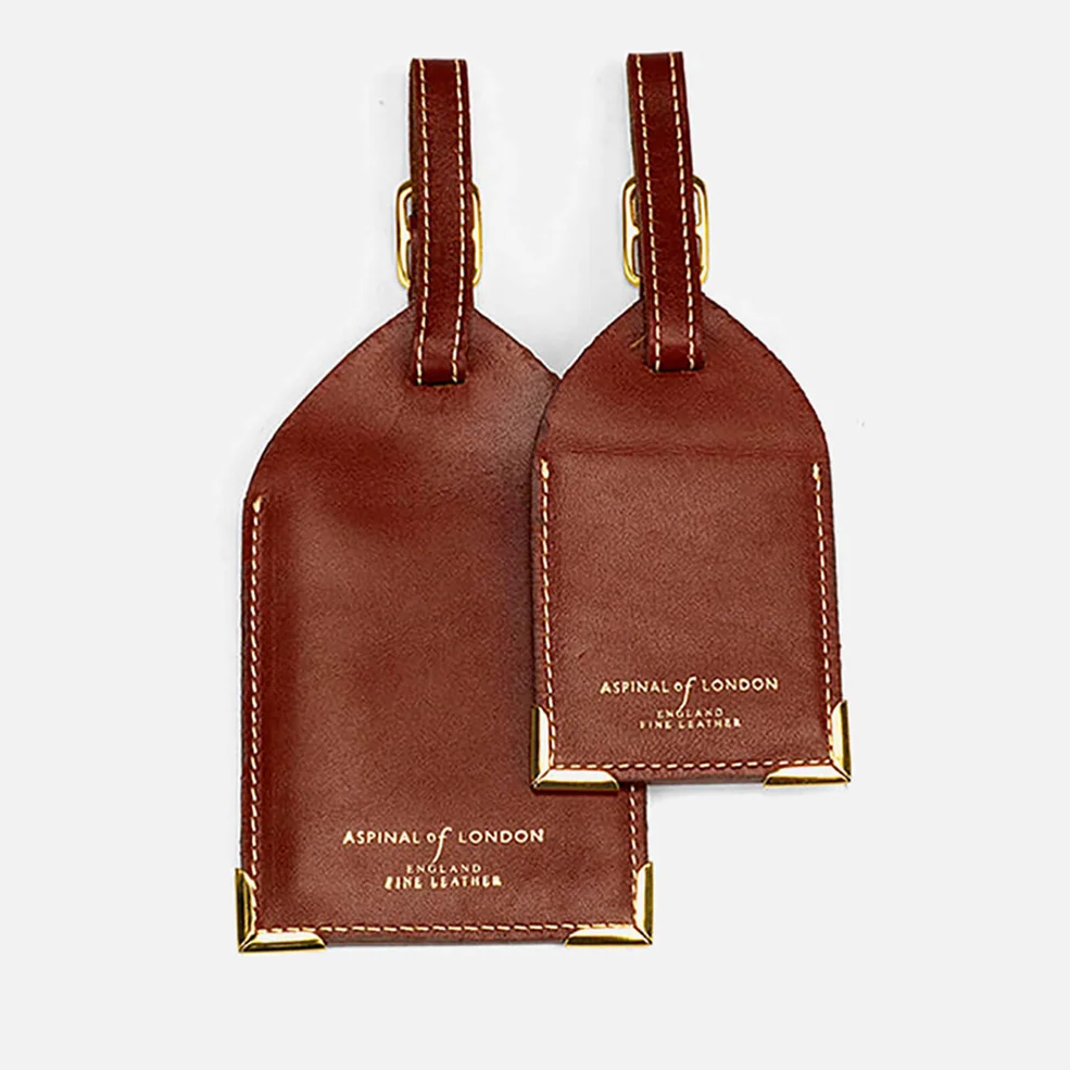 Aspinal of London Men's Luggage Tags - Cognac Image 1