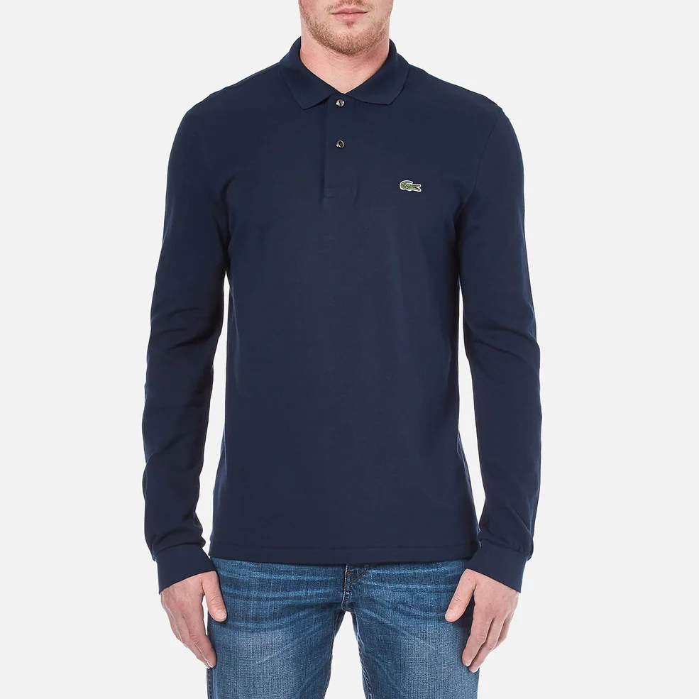 Lacoste Men's Classic Long Sleeved Polo Shirt - Navy Image 1