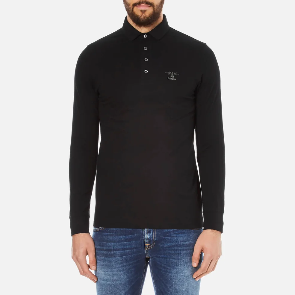 Barbour Men's Standards Long Sleeve Embroidered Polo Shirt - Black Image 1