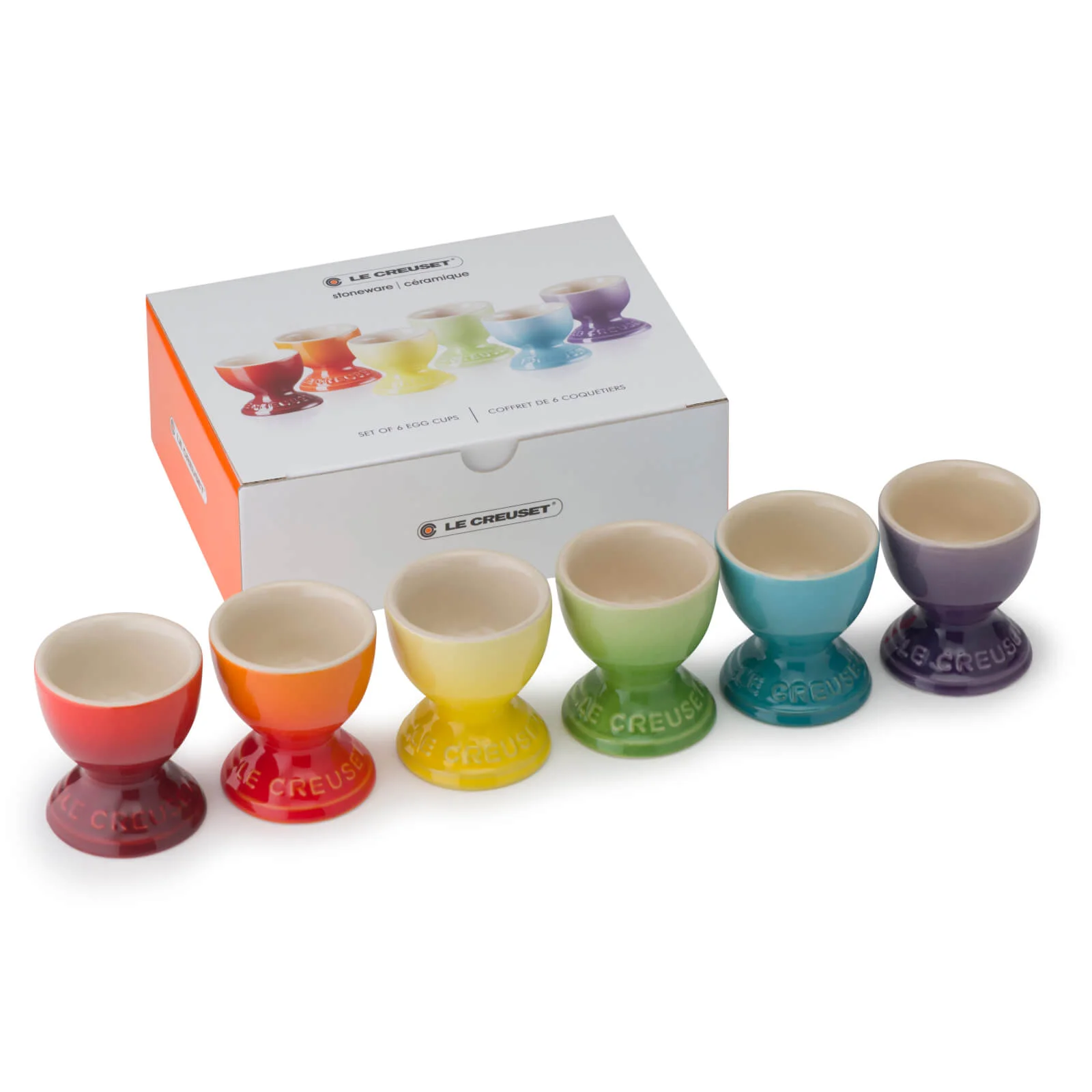 Le Creuset Stoneware Rainbow Egg Cups (Set of 6) Image 1
