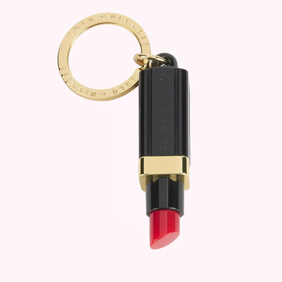 Lulu Guinness Women's Perspex Lipstick Keyring - Black Image 1