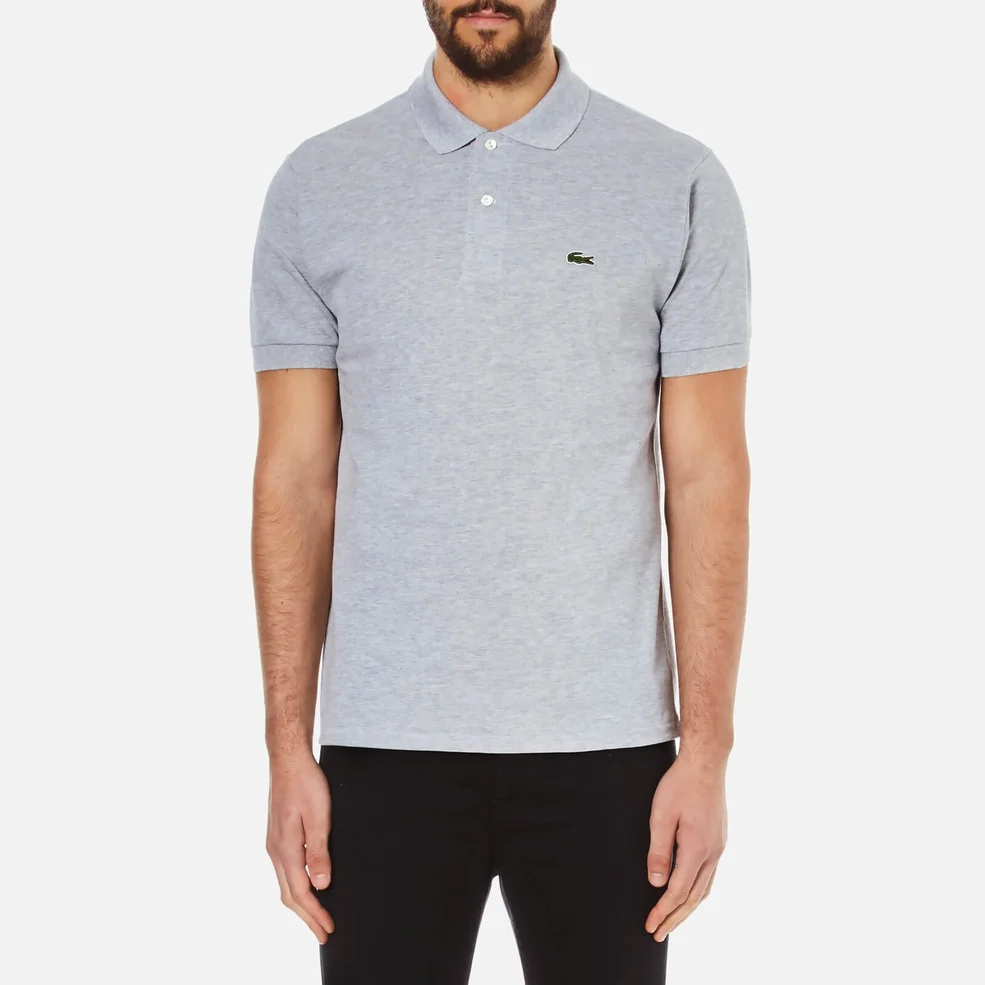 Lacoste Men's Classic Fit Marl Pique Polo Shirt - Silver Chine Image 1