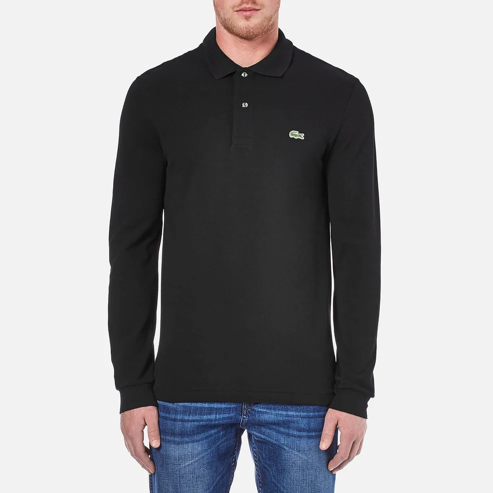 Lacoste Men's Classic Fit Long Sleeve Polo Shirt - Black Image 1