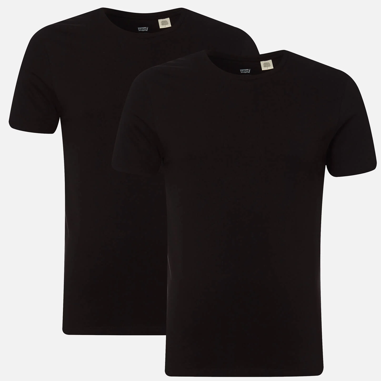 Levi's Men's Slim 2 Pack Crew T-Shirts - Black/Black Image 1