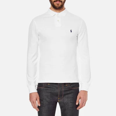 Polo Ralph Lauren Men's Slim Fit Long Sleeved Polo Shirt - White