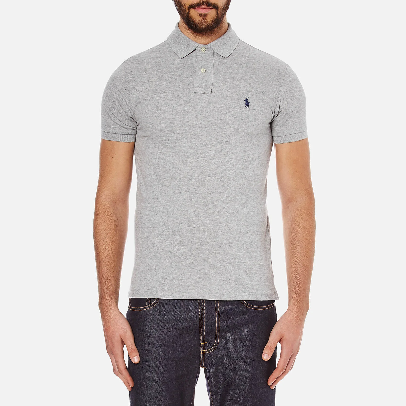 Polo Ralph Lauren Men's Slim Fit Short Sleeved Polo Shirt - Andover Heather Image 1