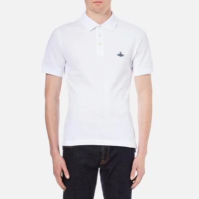 Vivienne Westwood Men's Orb Logo Pique Polo Shirt -White