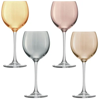 LSA Polka Metallics Wine Glasses - 400ml (Set of 4)
