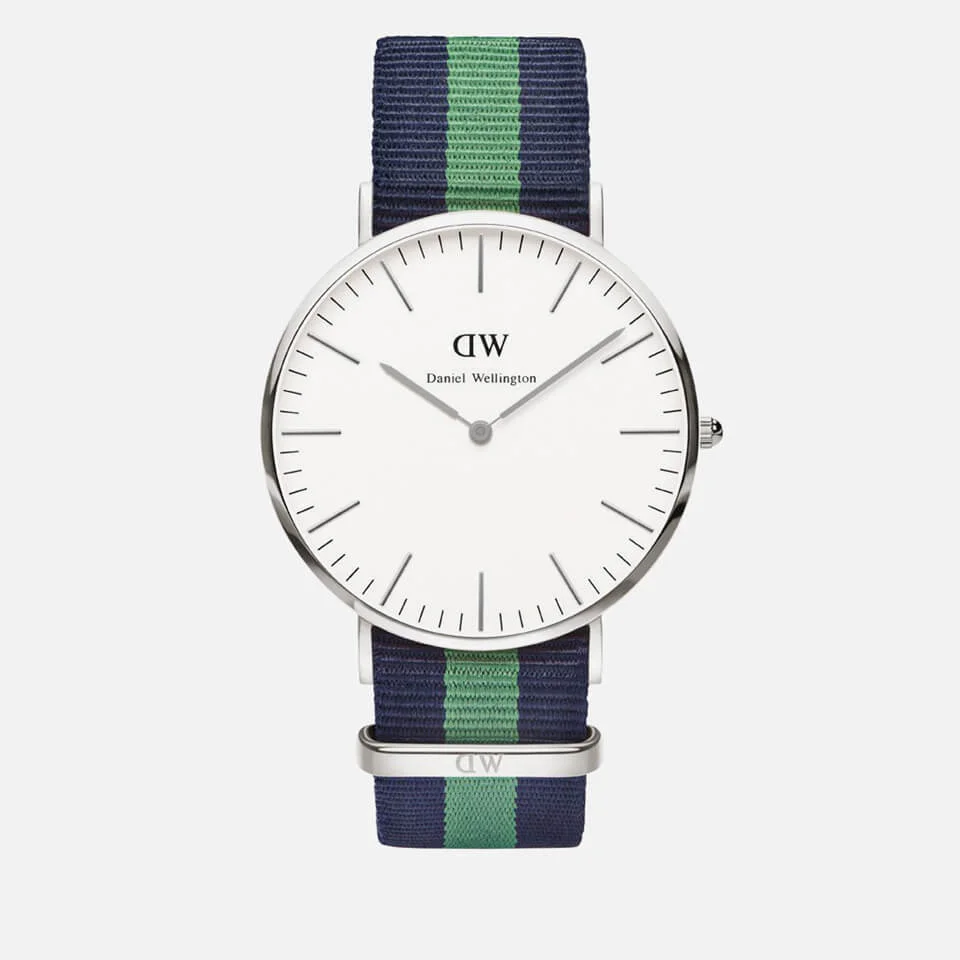 Daniel Wellington Classic Nato Warwick Silver Watch - Navy/Green Image 1