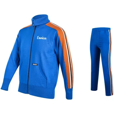 Santini Eroica 70s Wool Training Zip Fastening 2015 Heritage Series Track Suit - Blue