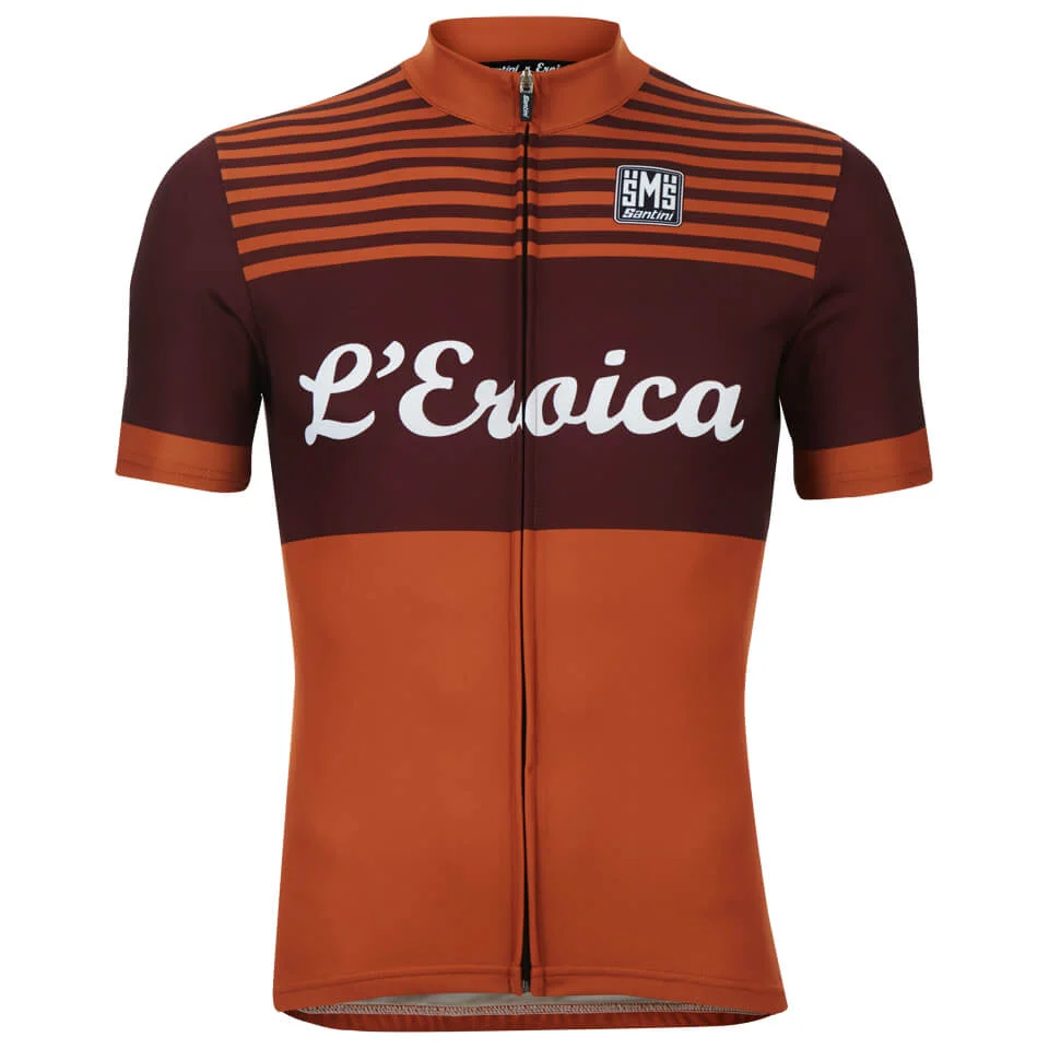 Santini L'Eroica Gaiole 2015 Event Series Polyester Print Short Sleeve Jersey - Dark Red Image 1