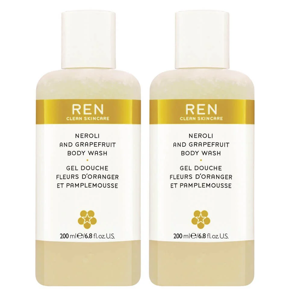 REN Neroli and Grapefruit Body Wash Duo (400ml) Image 1