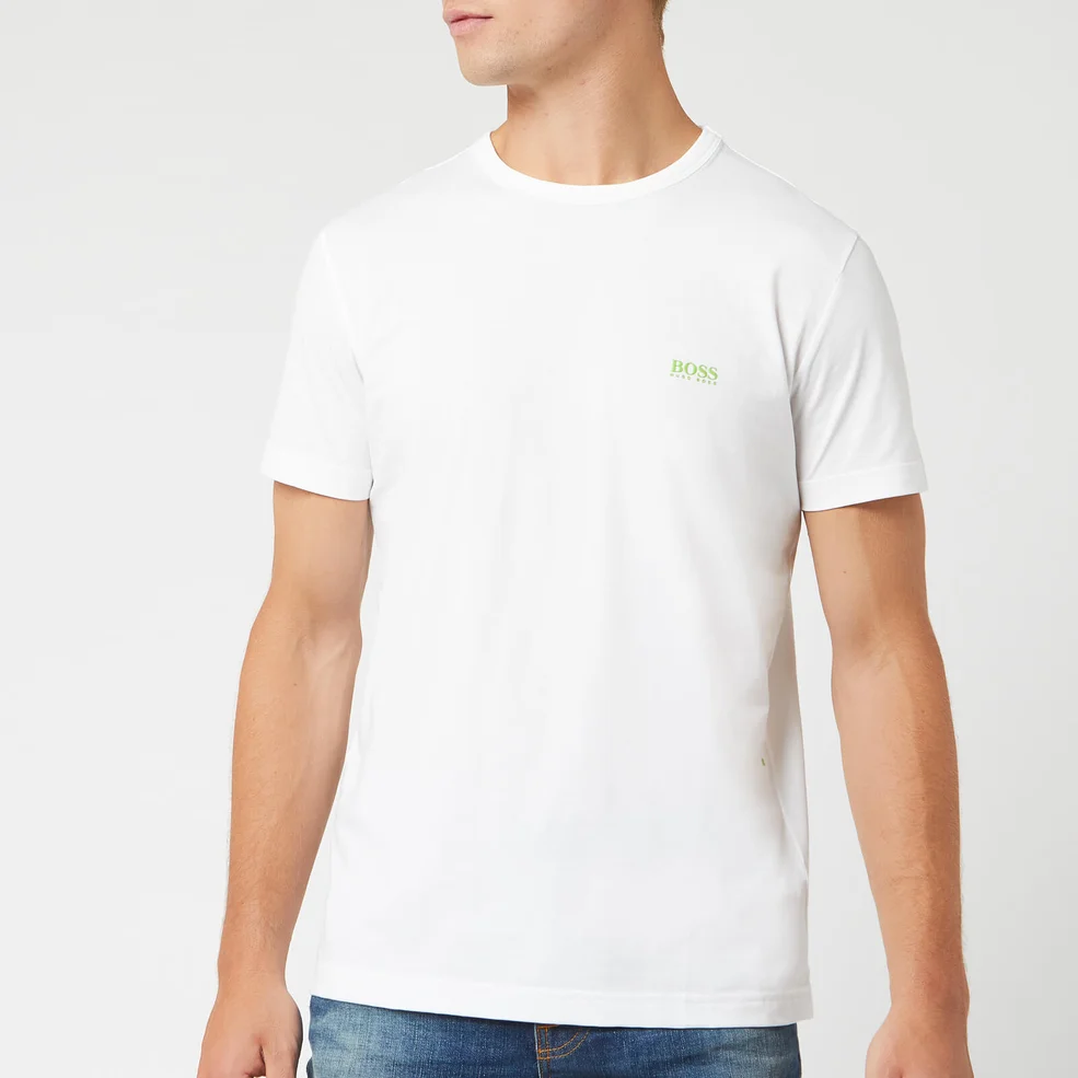 BOSS Men's Basic Crew Shoulder Logo T-Shirt - White Image 1