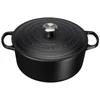 Le Creuset Signature Cast Iron Round Casserole Dish - 24cm - Satin Black - Image 1