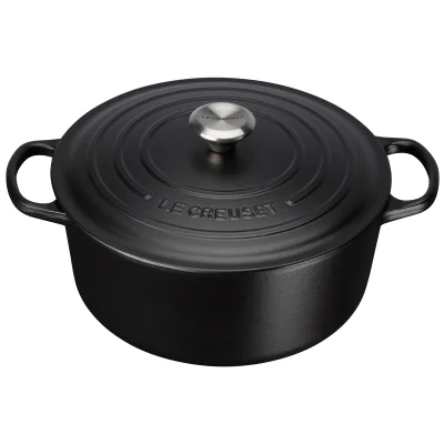 Le Creuset Signature Cast Iron Round Casserole Dish - 24cm - Satin Black
