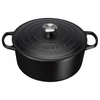 Le Creuset Signature Cast Iron Round Casserole Dish - 28cm - Satin Black - Image 1