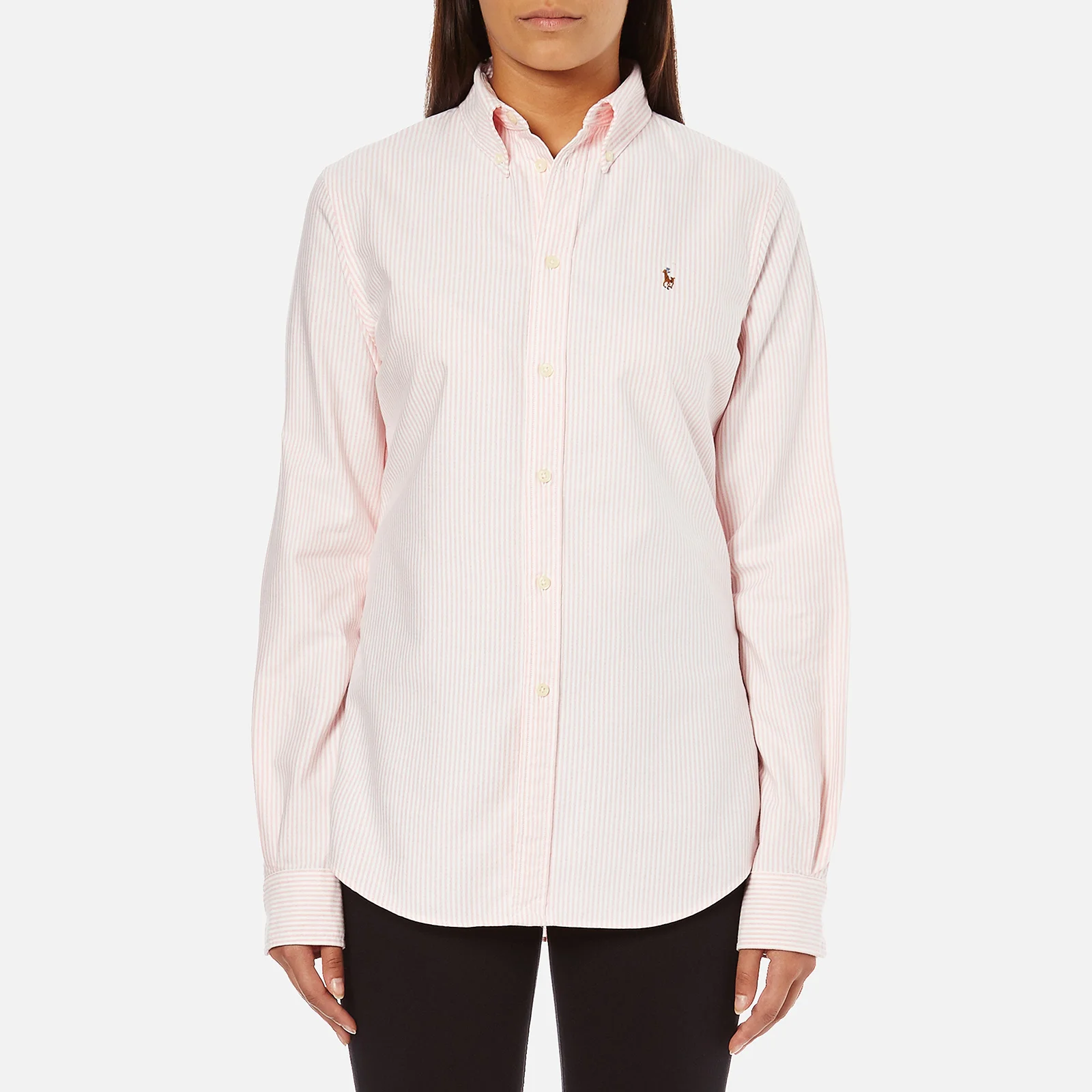 Polo Ralph Lauren Women's Harper Shirt - Pink/White Image 1