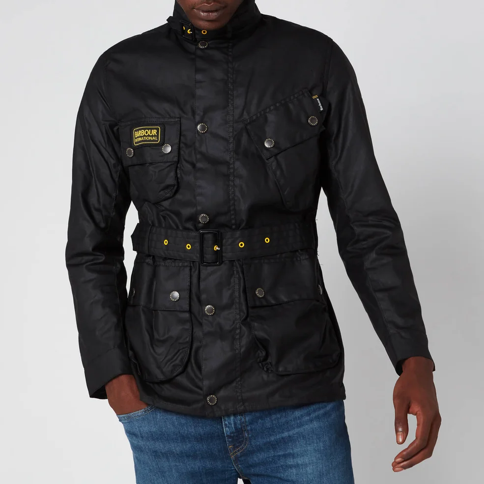 Barbour International Men's Slim International Wax Jacket - Black Image 1