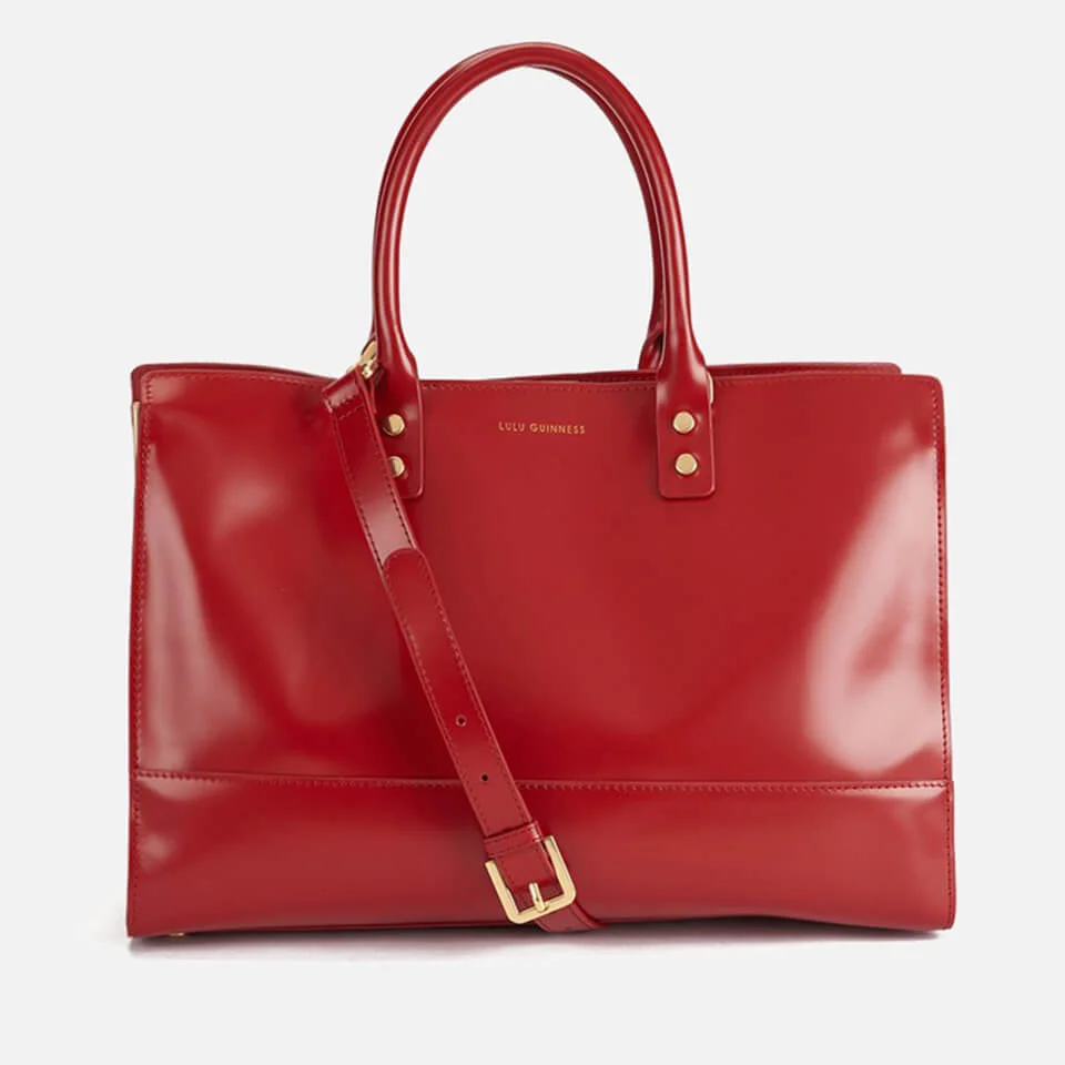 Lulu Guinness Women's Medium Daphne Polished Leather Tote Bag - Red Image 1