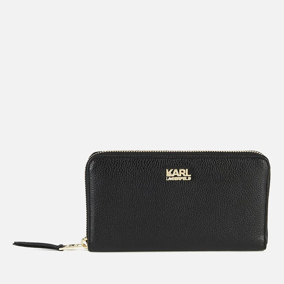 Karl Lagerfeld Women's K/Grainy Zip Around Wallet - Black Image 1