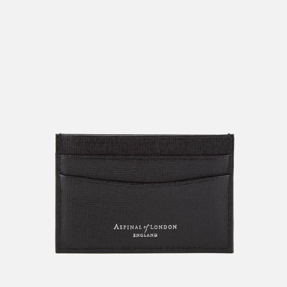 Aspinal of London Men's Slim Credit Card Case - Black Saffiano Image 1