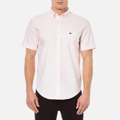 Lacoste Men's Oxford Short Sleeve Shirt - Nymph/White