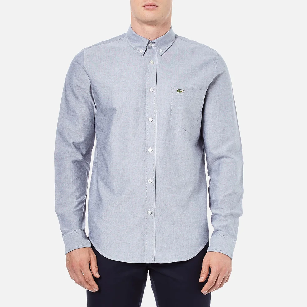 Lacoste Men's Oxford Long Sleeve Shirt - Navy Image 1