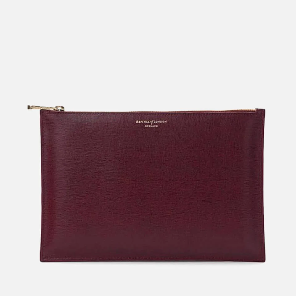 Aspinal of London Women's Essential Large Flat Pouch - Burgundy Image 1