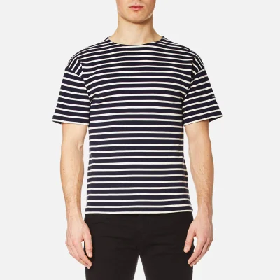 Armor Lux Men's Doélan Breton Stripe T-Shirt - Navy/Nature Cream