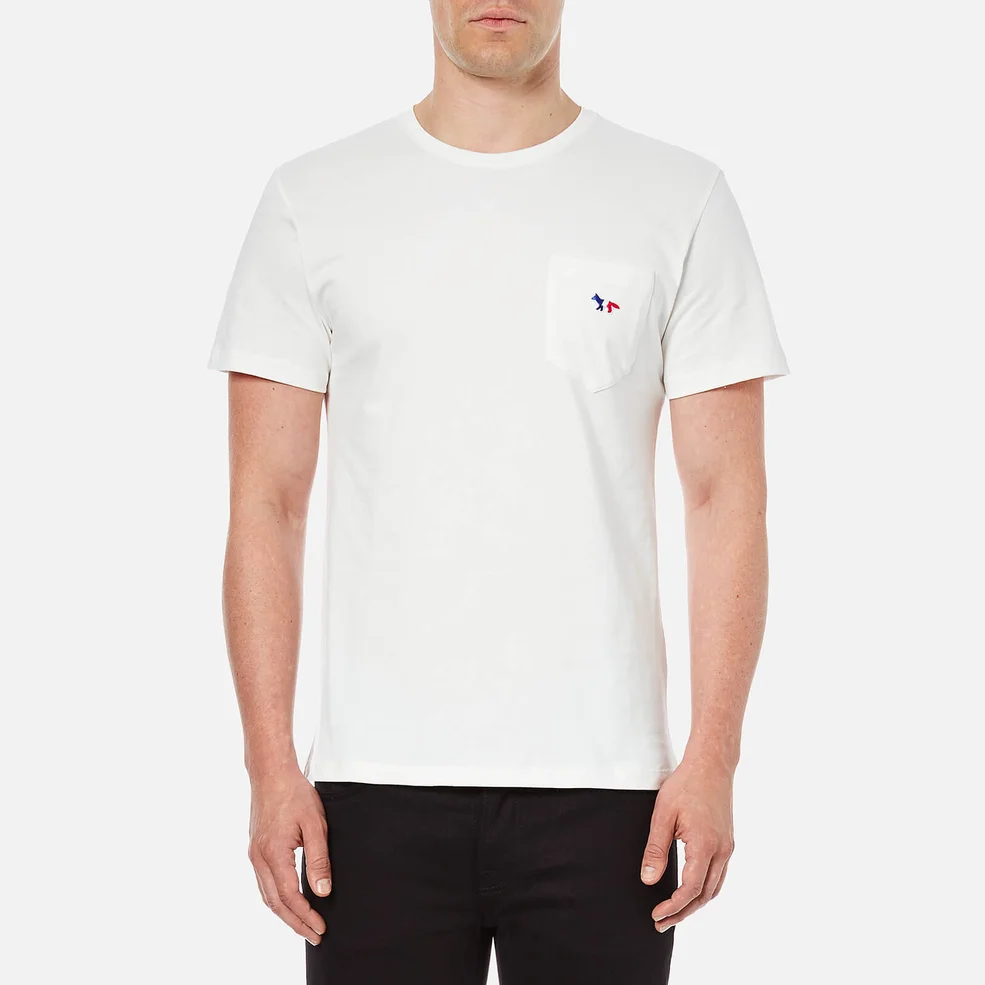 Maison Kitsuné Men's Tricolor Fox Patch T-Shirt - White Image 1