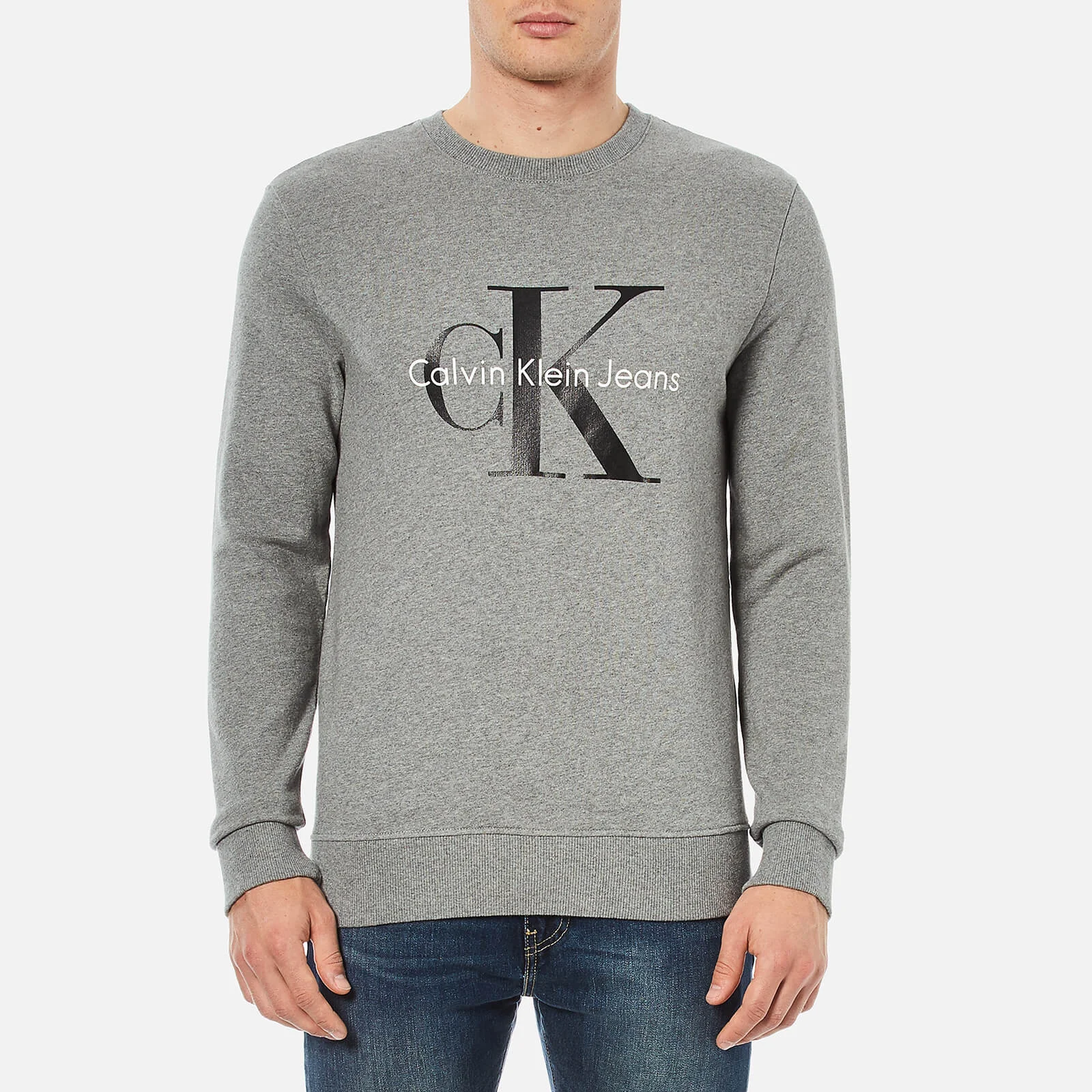 Calvin Klein Men's 90's Re-Issue Sweatshirt - Light Grey Heather Image 1