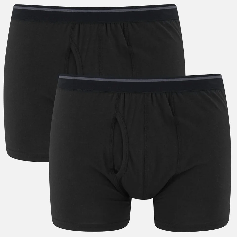 Wolsey Men's Twin Pack Keyhole Boxer Shorts - Black Image 1