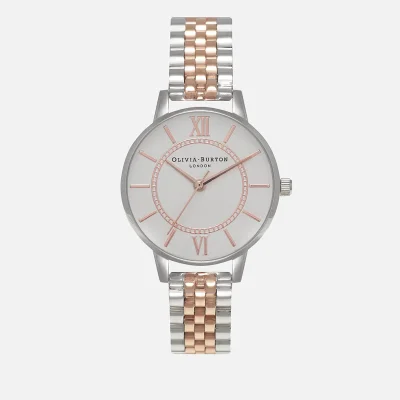 Olivia Burton Women's Wonderland Mix Bracelet Watch - Silver/Rose Gold