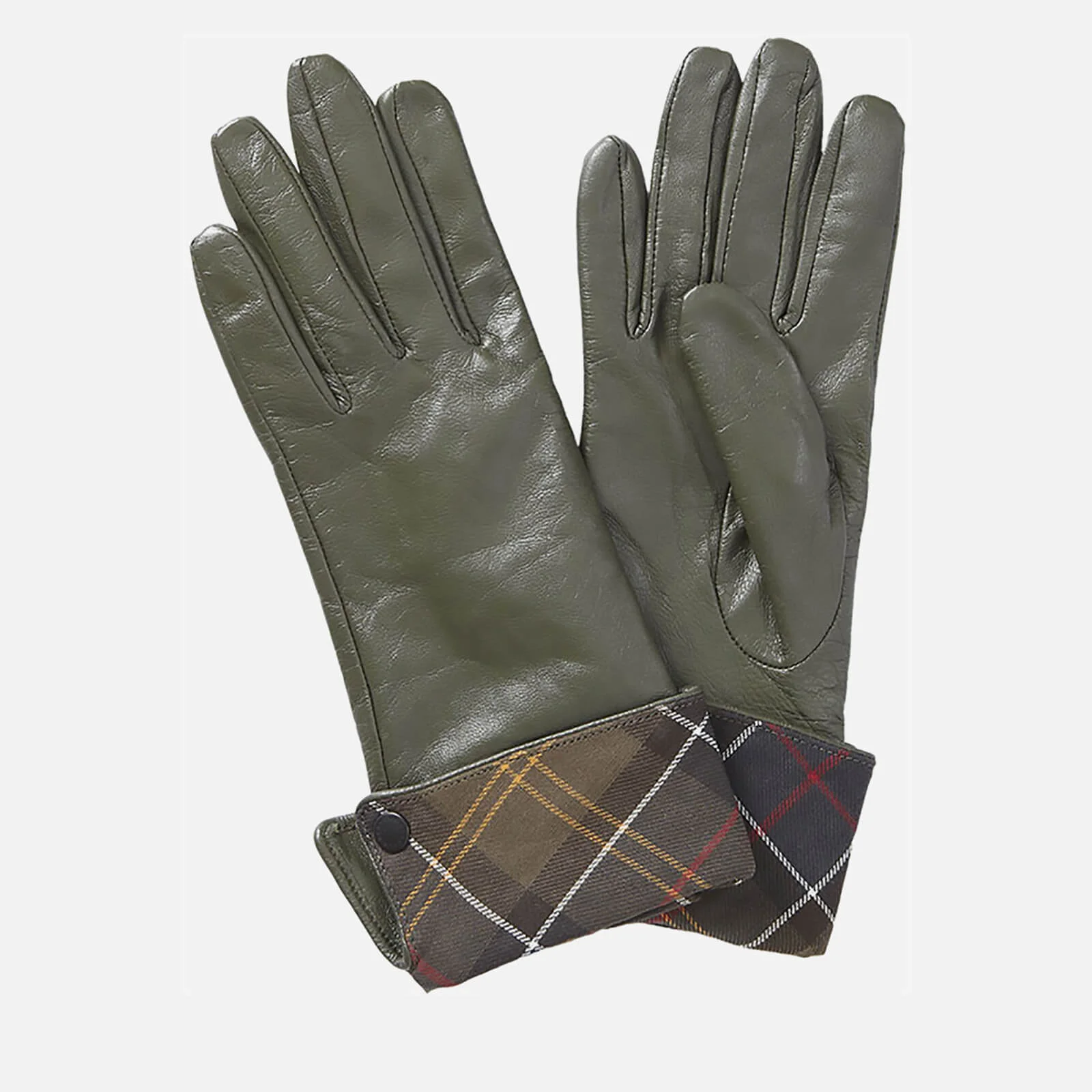 Barbour Women's Lady Jane Leather Gloves - Green Image 1