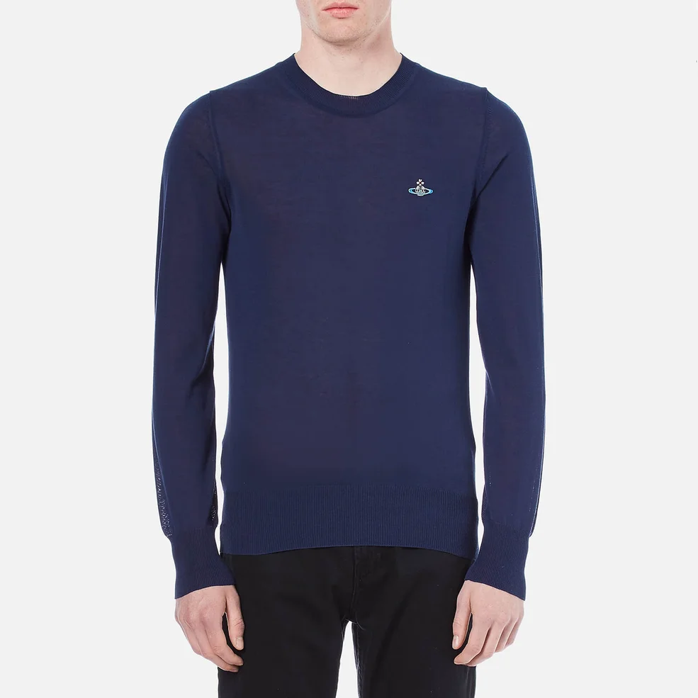 Vivienne Westwood Men's Classic Round Neck Knitted Jumper - Navy Image 1