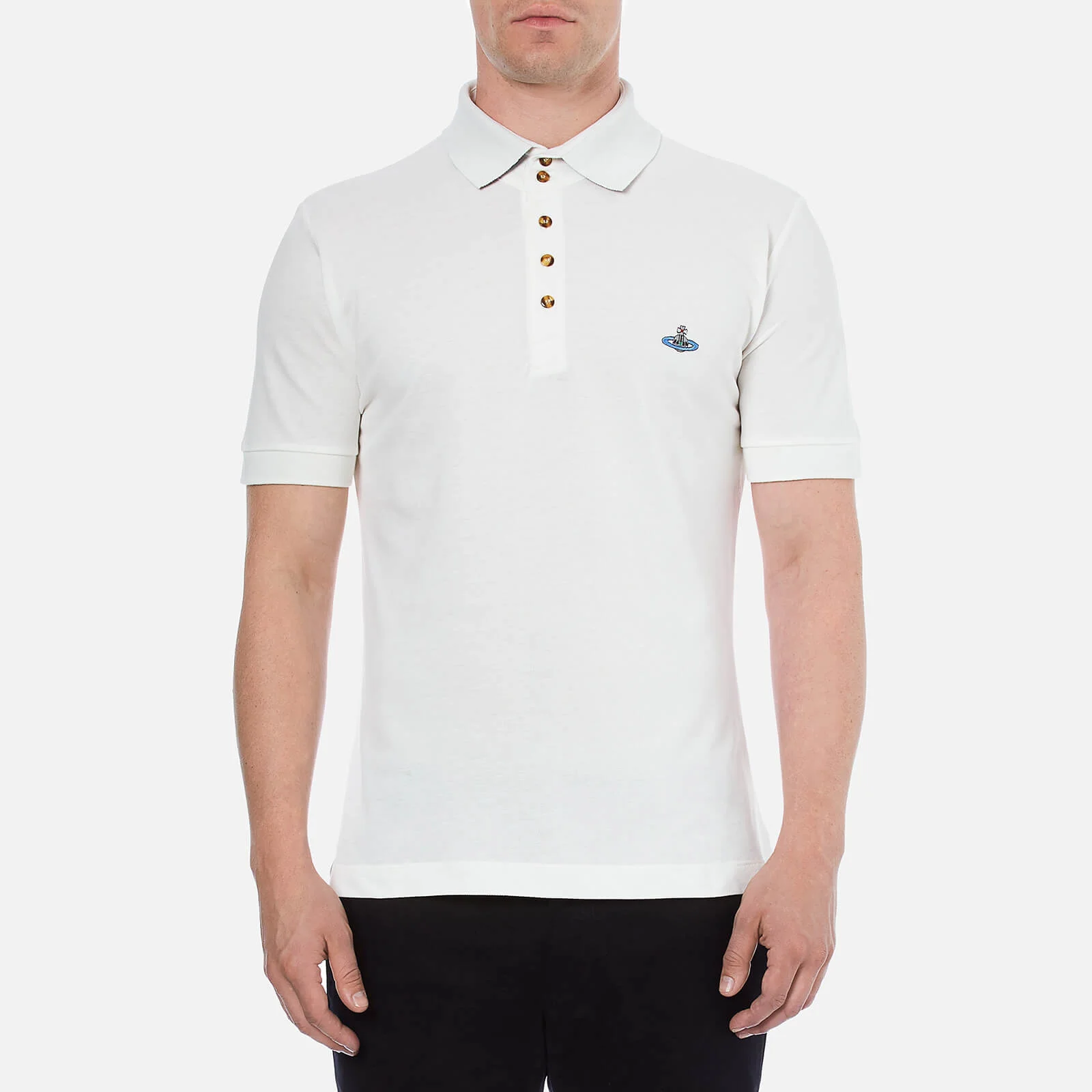 Vivienne Westwood MAN Men's Basic Pique Polo Shirt - White Image 1