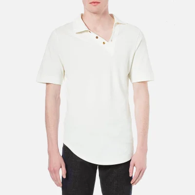 Vivienne Westwood MAN Men's Basic Pique Asymmetric Polo Shirt - White