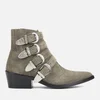 Toga Pulla Women's Buckle Side Suede Heeled Ankle Boots - Khaki Suede - Image 1