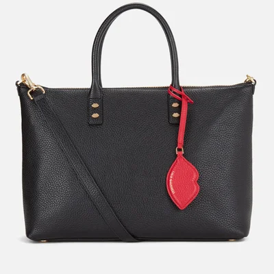 Lulu Guinness Women's Frances Medium Tote Bag with Lip Charm - Black