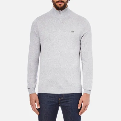 Lacoste Men's Quarter Zip Sweatshirt - Silver Chine