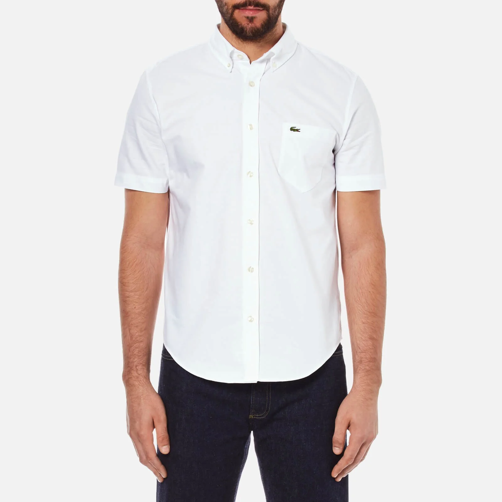 Lacoste Men's Short Sleeve Casual Shirt - White Image 1