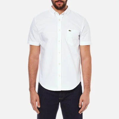 Lacoste Men's Short Sleeve Casual Shirt - White