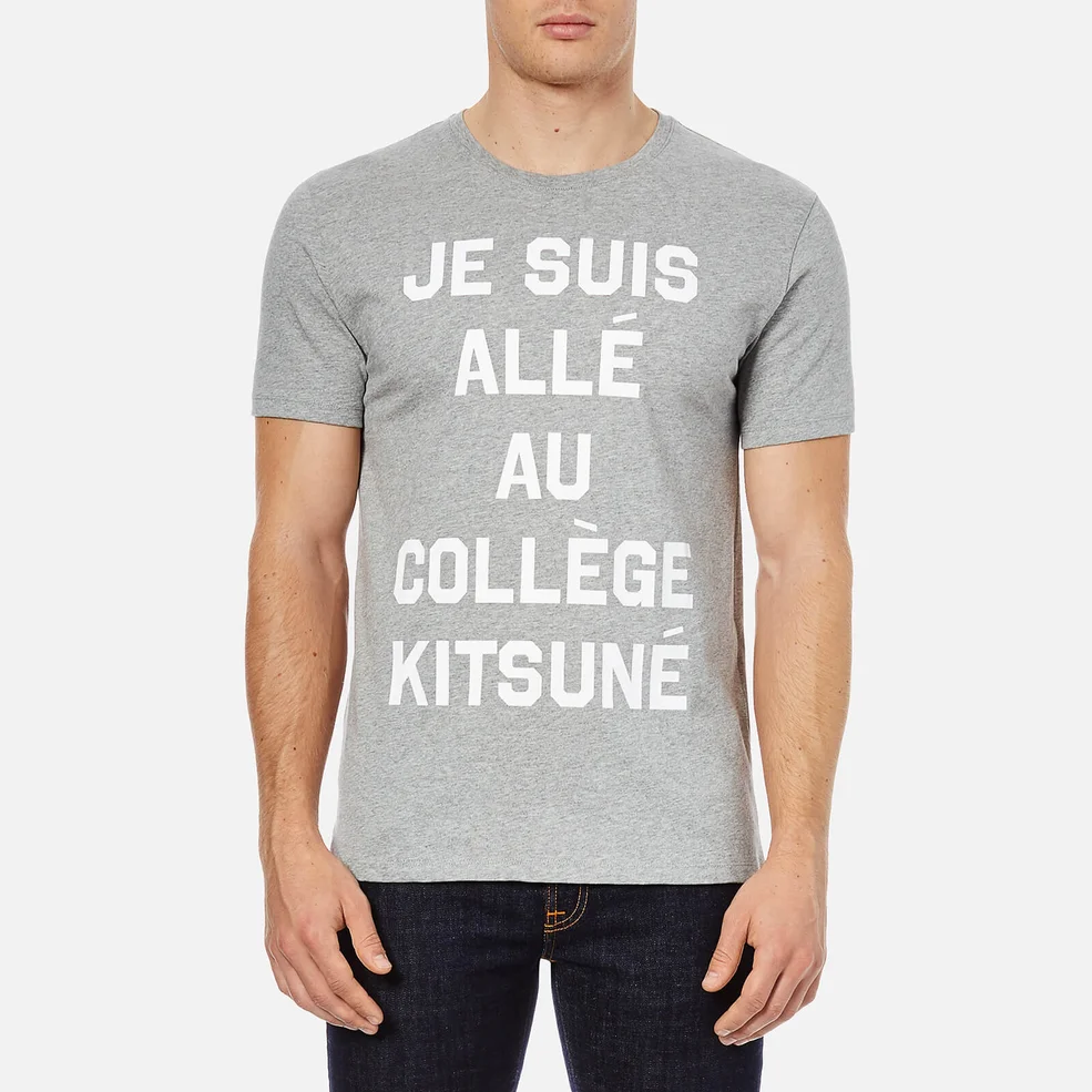 Maison Kitsuné Men's Je Suis Alle T-Shirt - Grey Melange Image 1