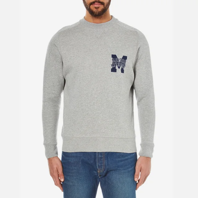 Maison Kitsuné Men's College Logo Sweatshirt - Grey Melange